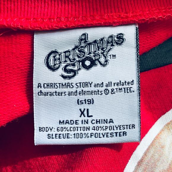 A Christmas Story OH FUDGE Sequin Sleeve Ugly Christmas Sweatshirt Size XL - Picture 2 of 6